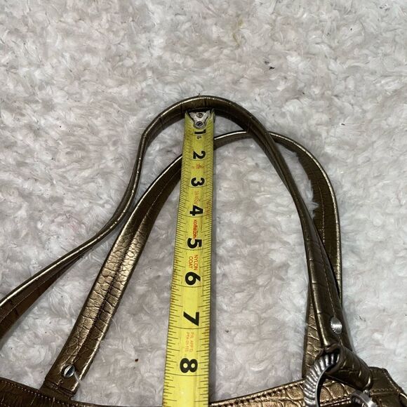 Judith Ripka leather Bronze Large  shoulder bag silver tone hardwares - Picture 15 of 16